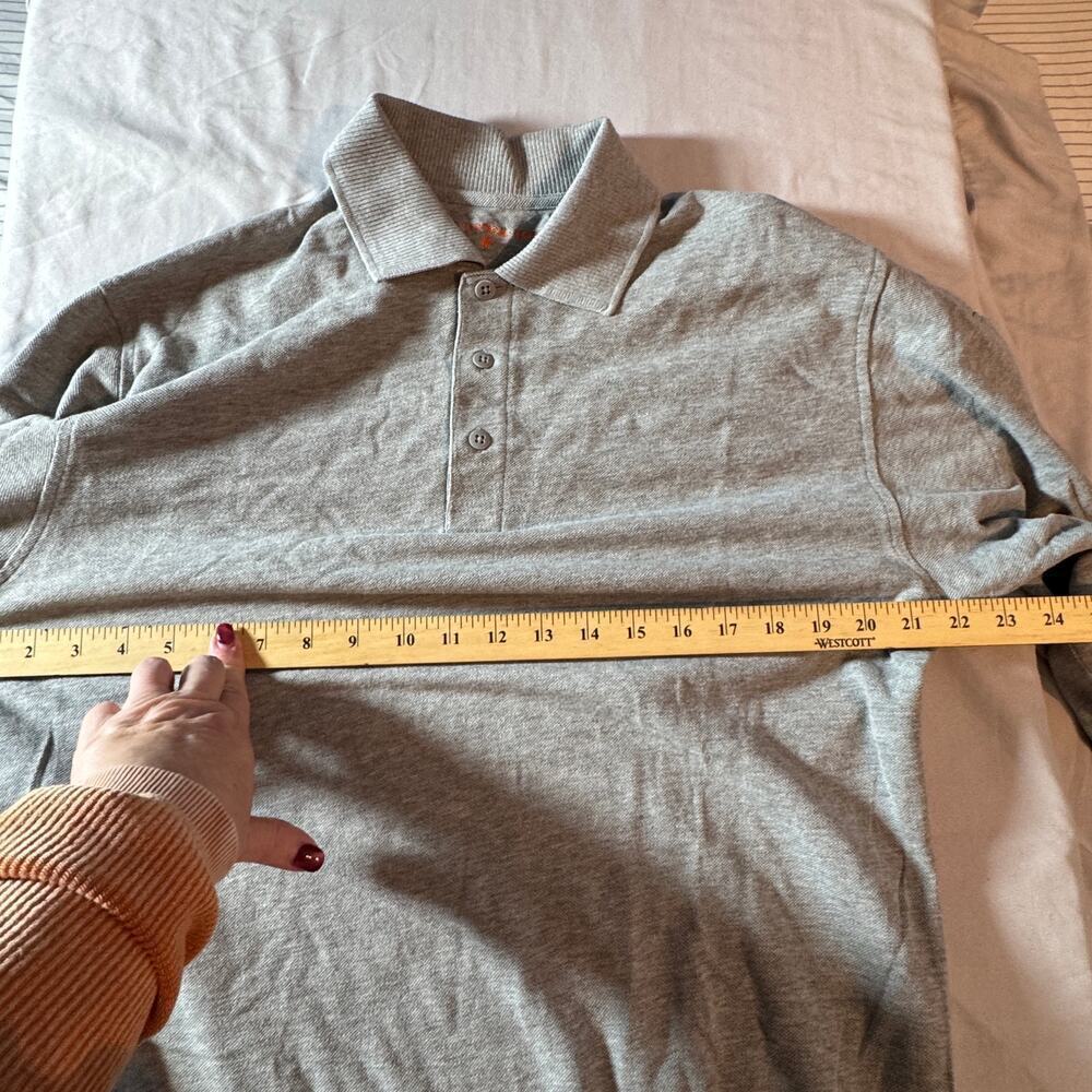 5.11 Tactical Men's sz Medium Gray Long Sleeve Knit 3-Button Polo Pullover - Picture 8 of 9